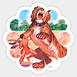 giant tiger retro comic vintage Sticker